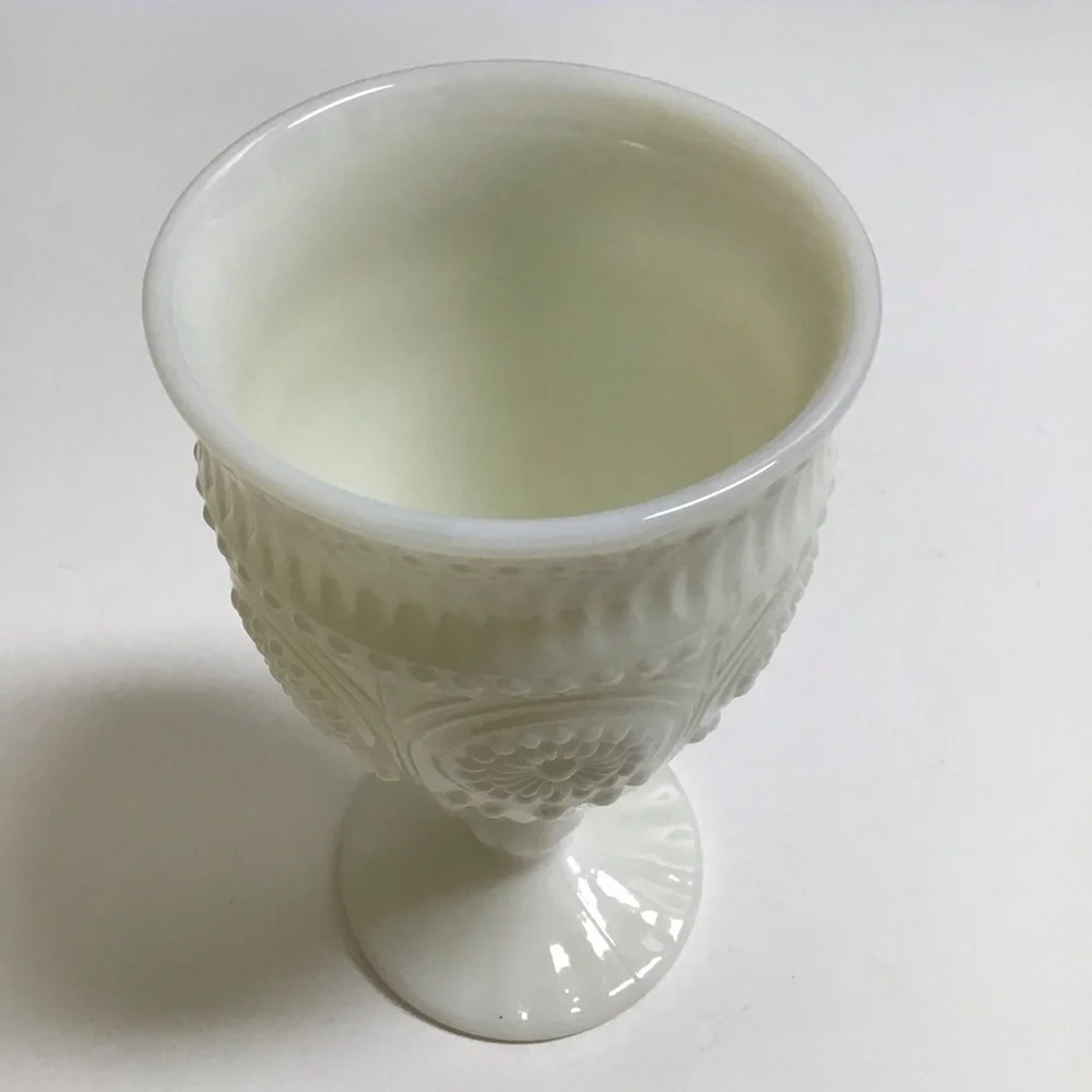 The Pioneer Woman Adeline Snow Milk Glass Goblet Tumbler Chalice White Gibson